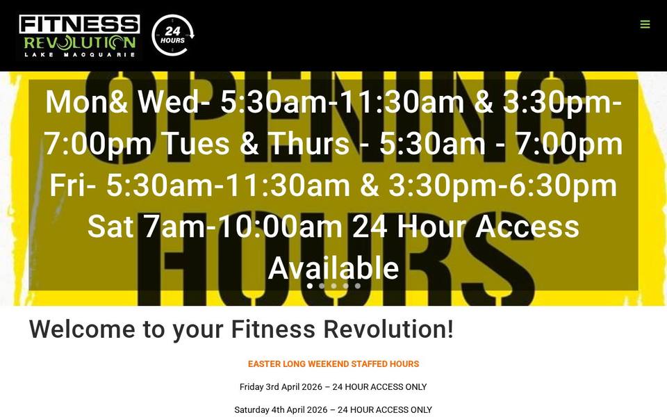 Fitness Revolution website