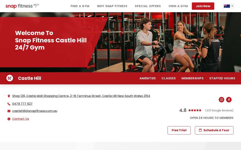 Snap Fitness Castle Hill website