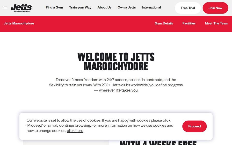 Jetts Maroochydore website