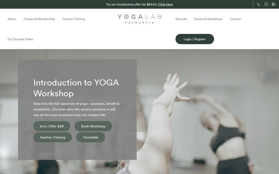 YOGALAB Fremantle website