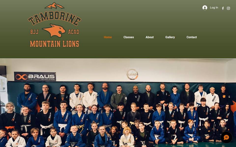 Tamborine Mountain Lions Brazilian Jiu Jitsu Academy website