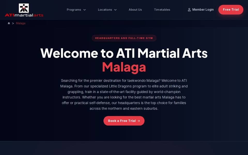 ATI Martial Arts Malaga website