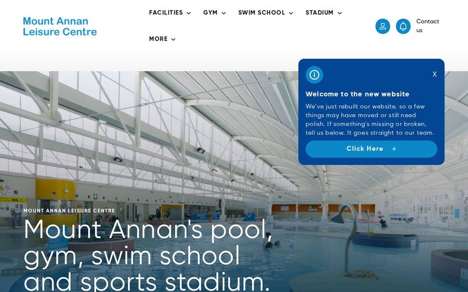 Mount Annan Leisure Centre website