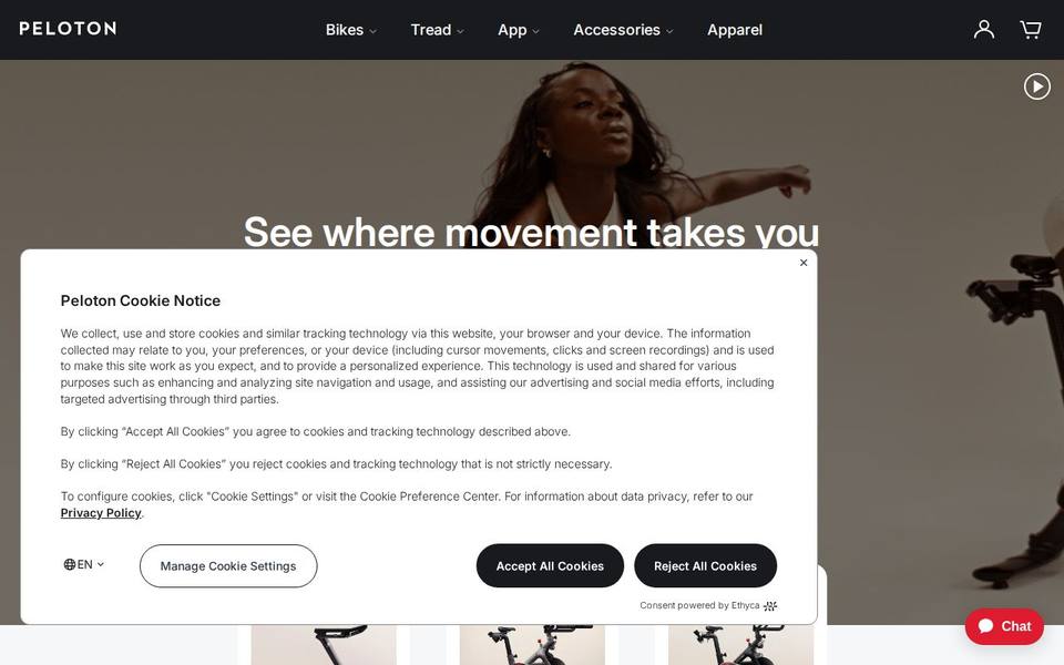 Peloton website