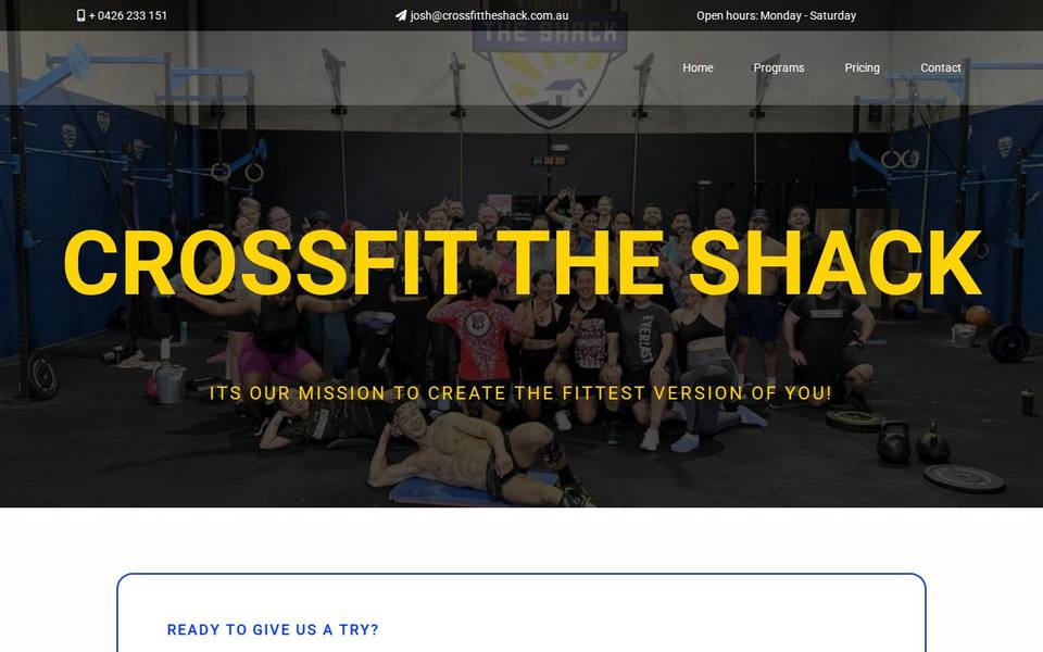 CrossFit The Shack website