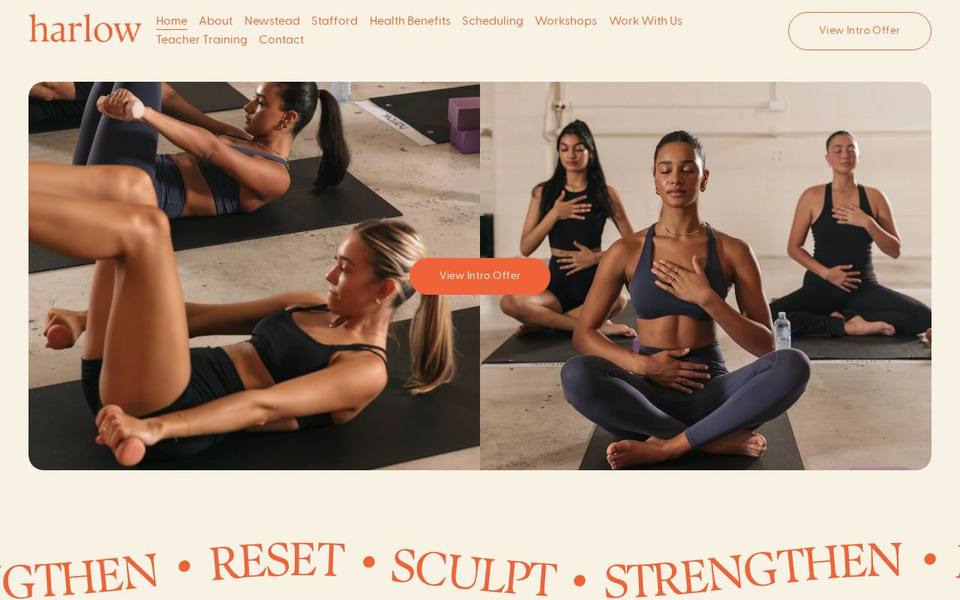 Harlow Hot Pilates & Yoga website