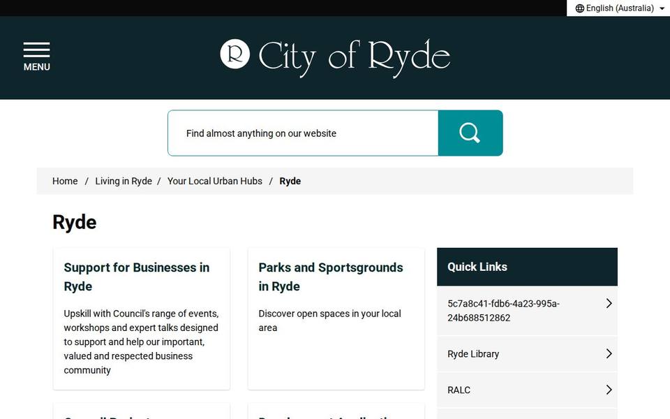 Aquatic Leisure Centre Ryde website