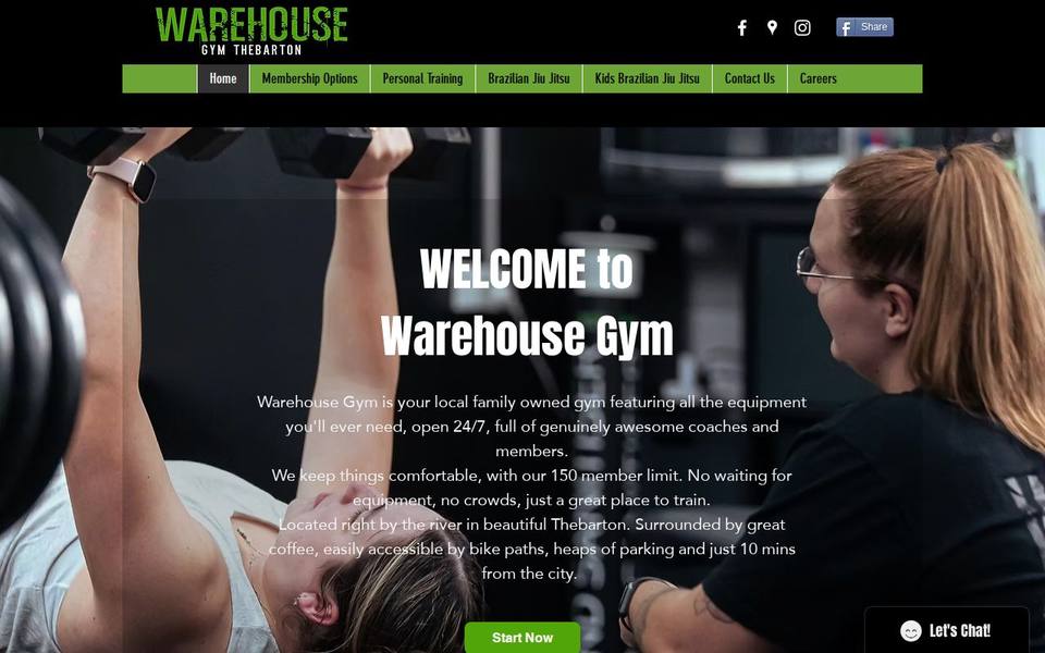Warehouse Gym Thebarton website