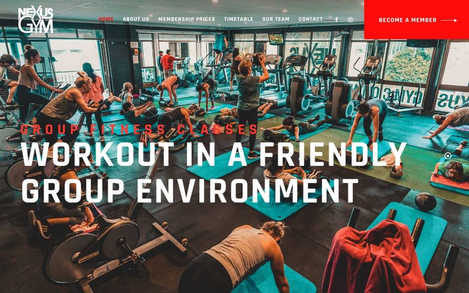 Nexus Gym website