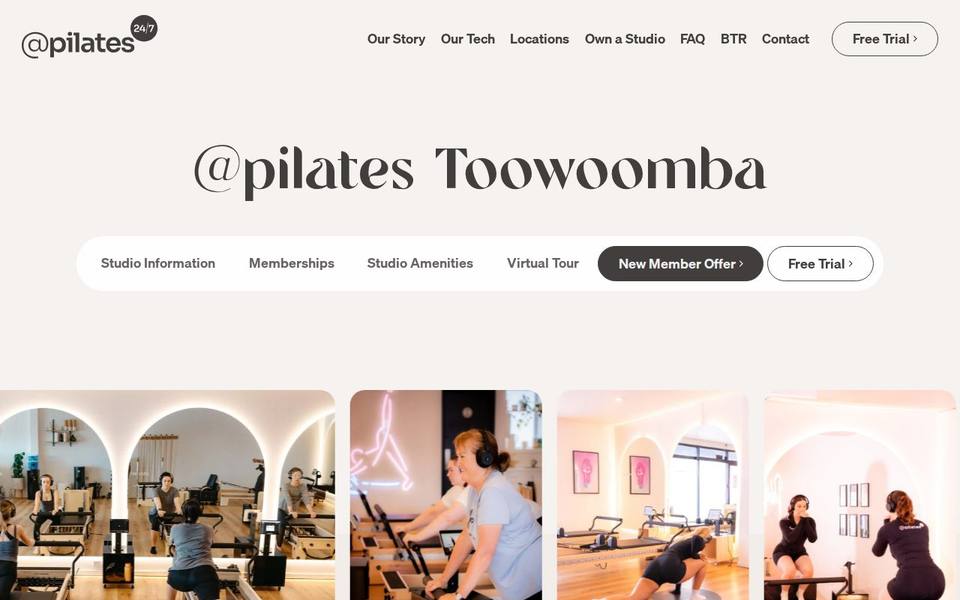 @pilates 24/7 Toowoomba website