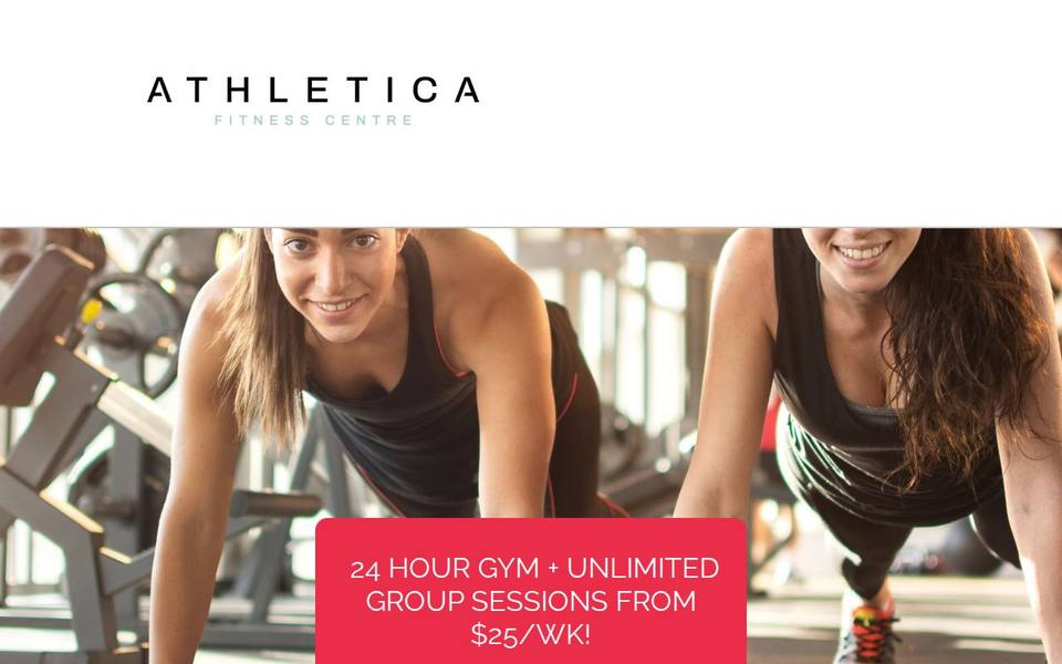 Athletica Fitness Centre website