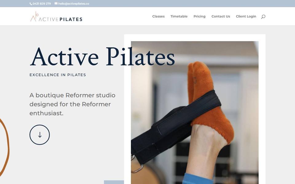 Active Pilates Studio website