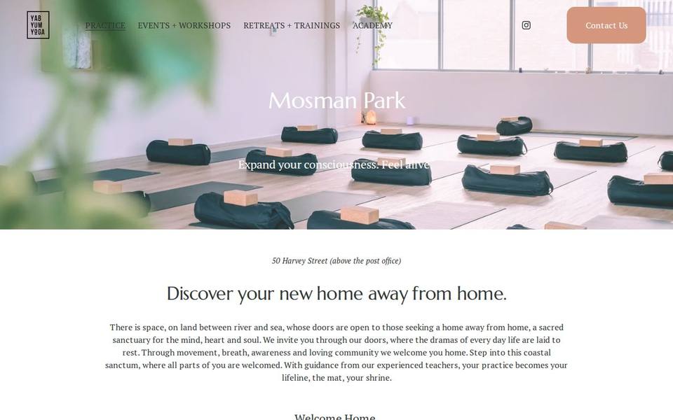 Yab Yum Yoga website