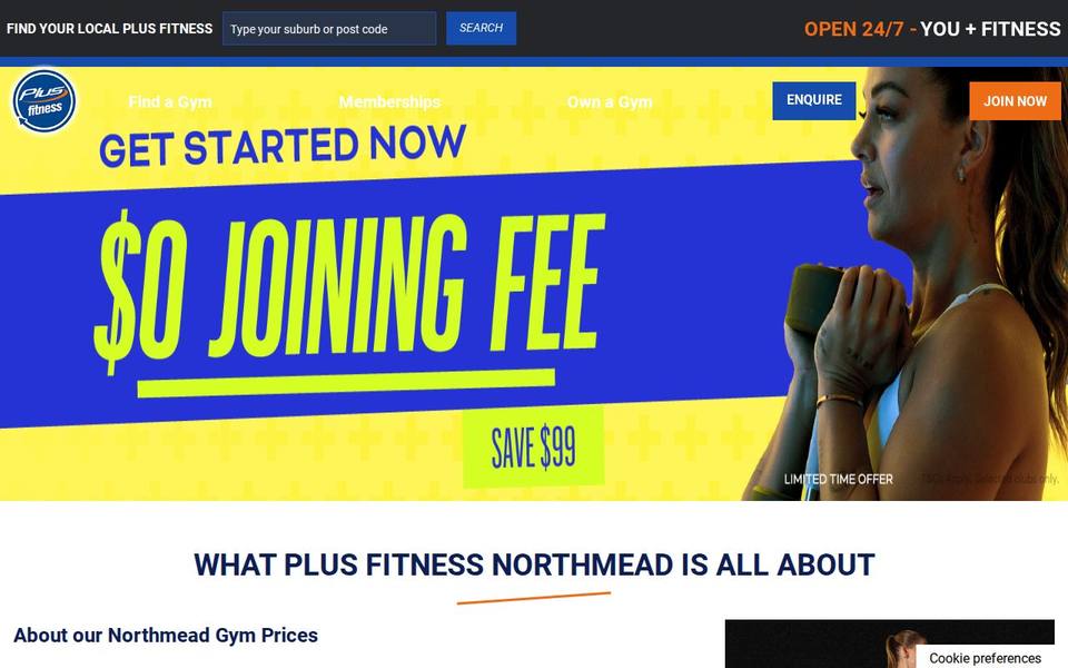 Plus Fitness Northmead website