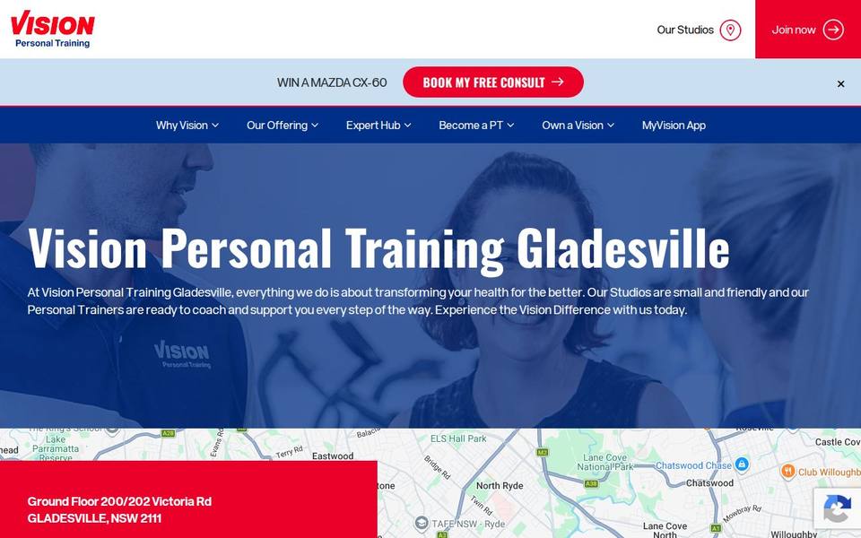 Vision Personal Training Gladesville website