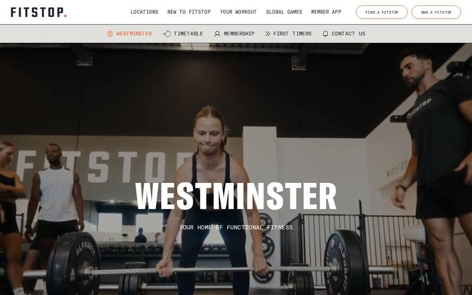 Fitstop Westminster website