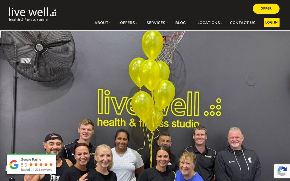 Live Well Health & Fitness Studio website