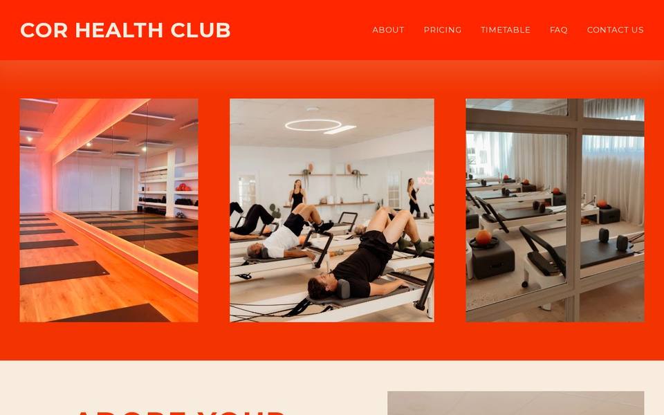 Cor Pilates website