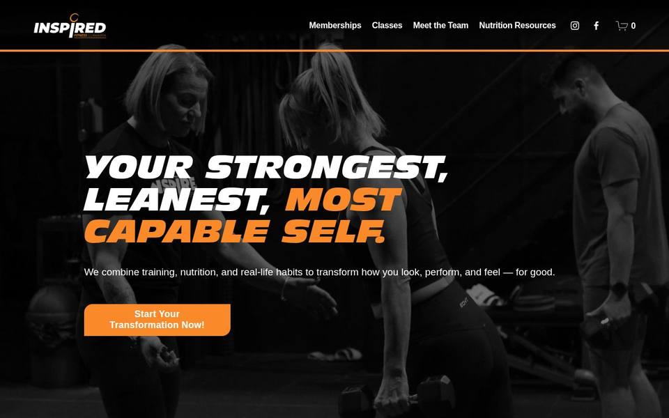 Inspired Nutrition and Coaching website