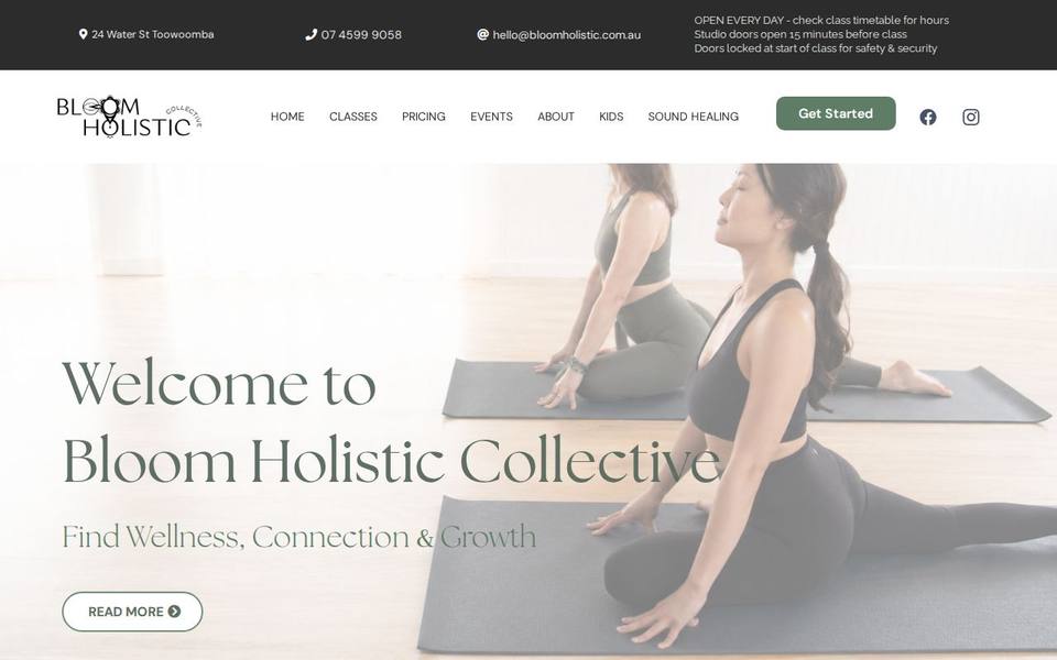 Bloom Holistic Collective website