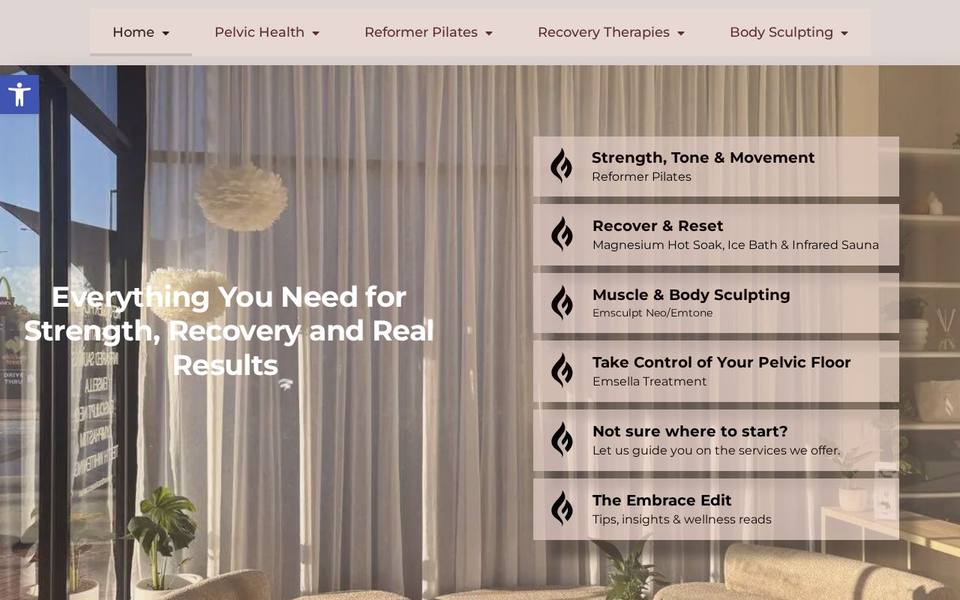 Embrace Wellness Haven website