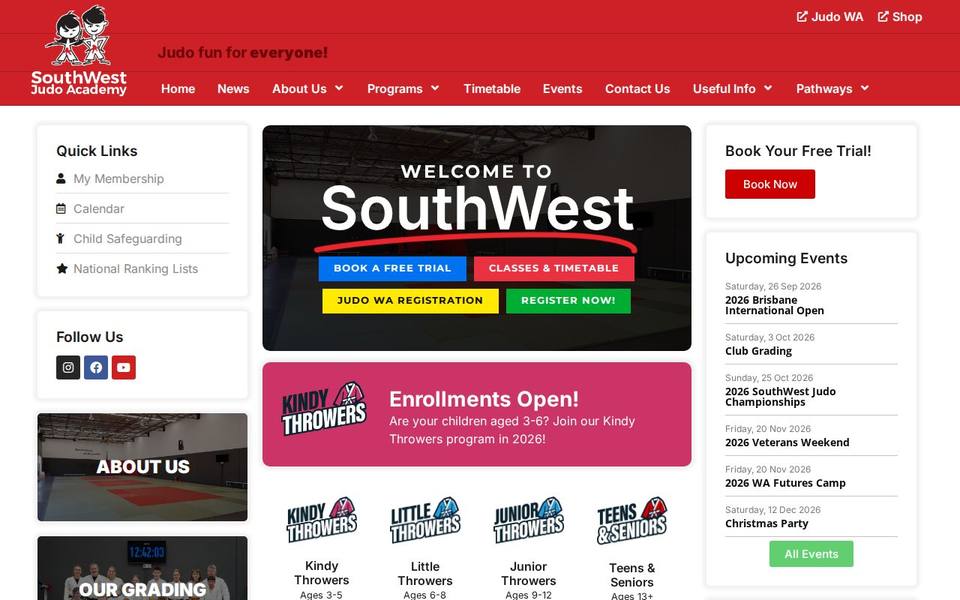 SouthWest Judo Academy website