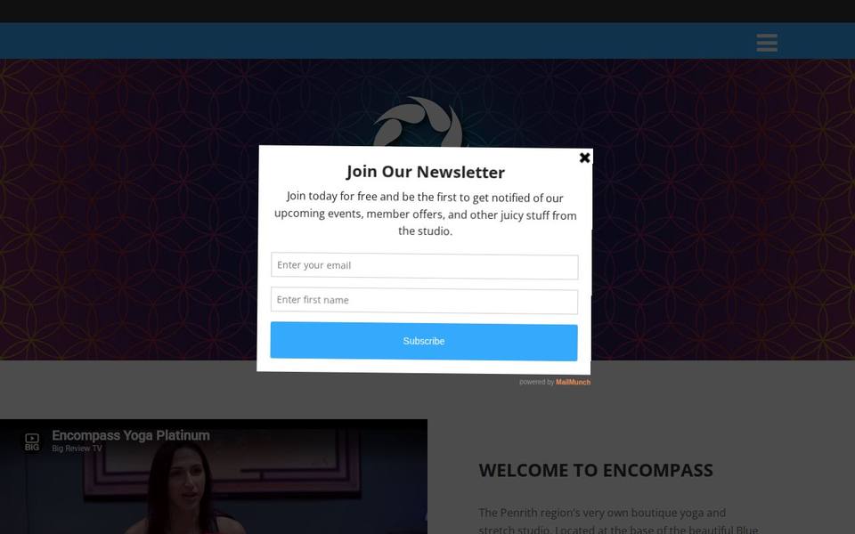 Encompass Movement and Yoga website