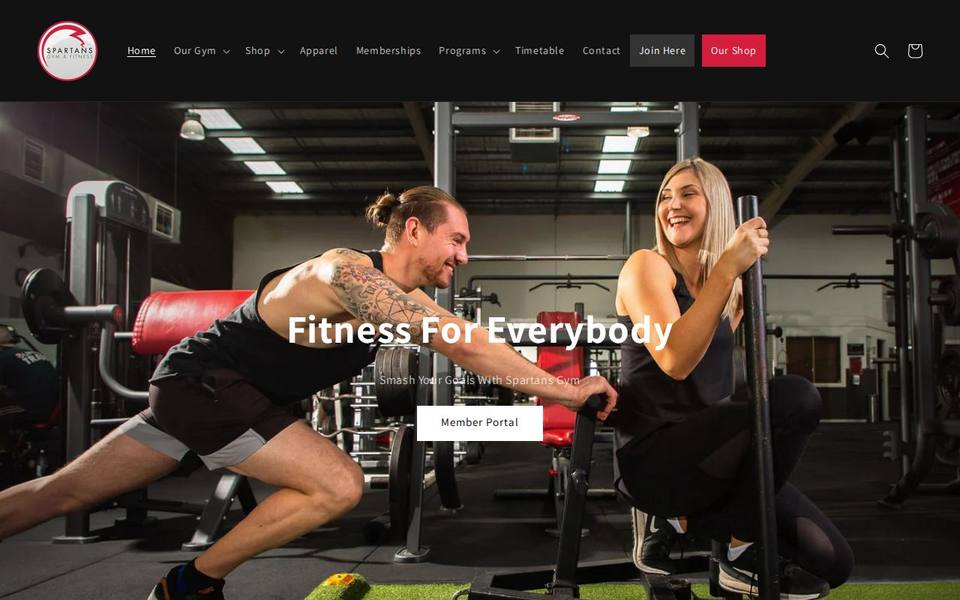 Spartans Gym and Fitness website