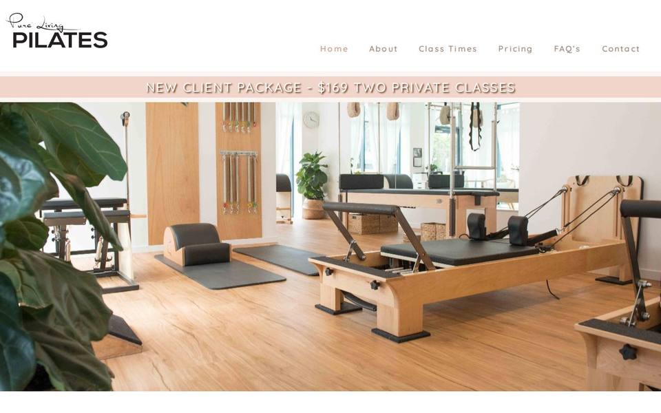 Pure Living Pilates website