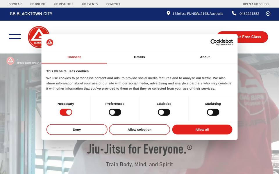 Gracie Barra Blacktown City website