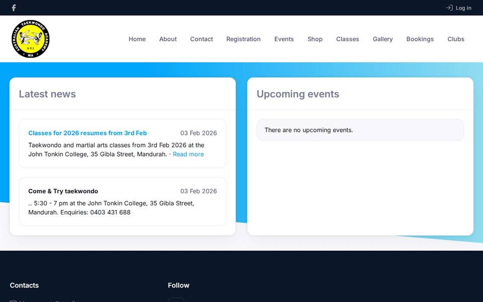 Australian Taekwondo Academy website