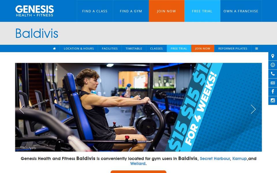 Genesis Health + Fitness Baldivis website
