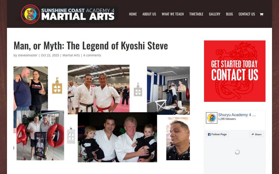 Sunshine Coast Academy for Martial Arts website