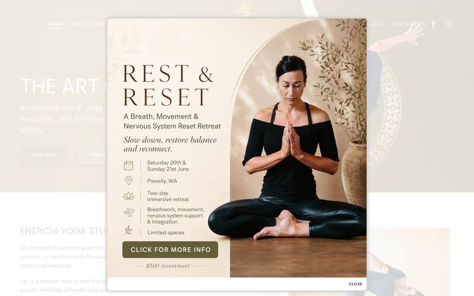 Enerchi Yoga website
