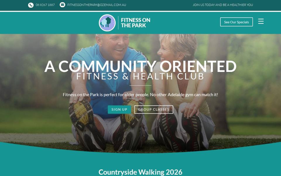 Fitness on the Park website