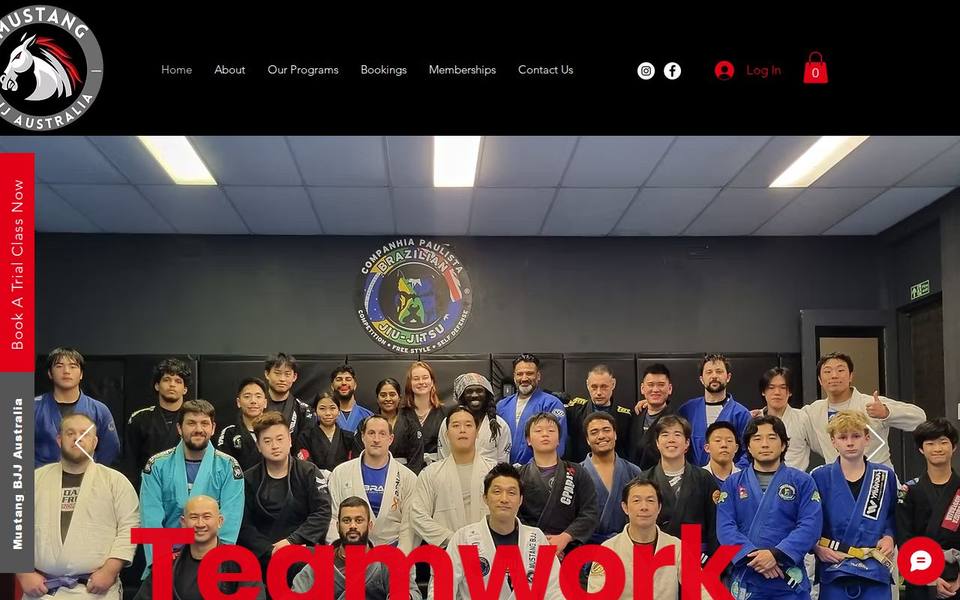 Mustang BJJ Australia website