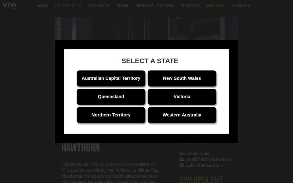 Club Lime Hawthorn website
