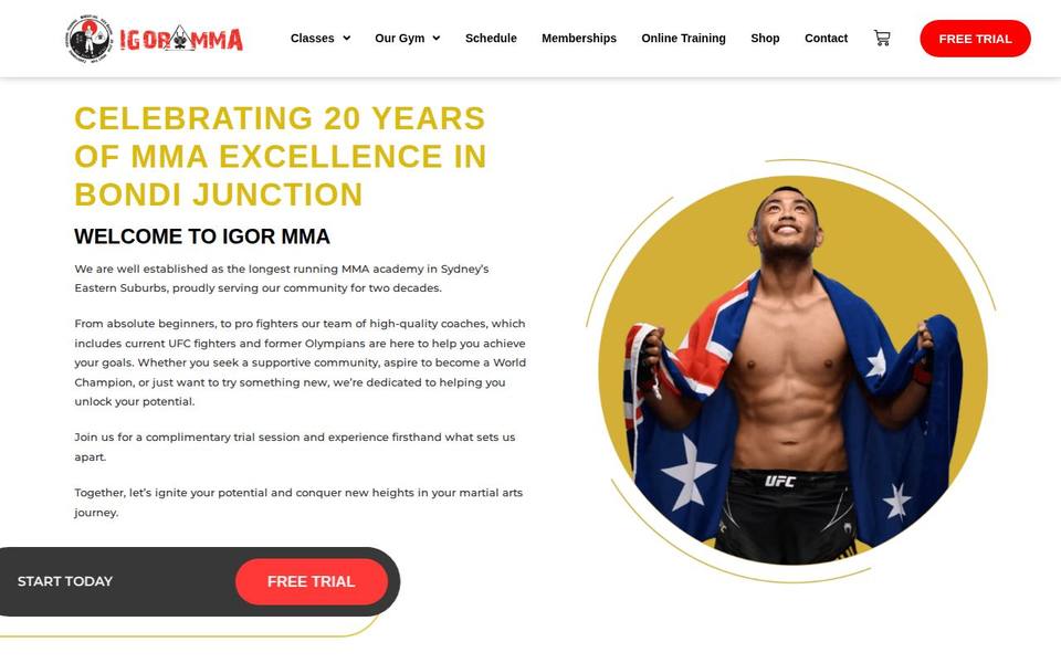 Igor MMA Sydney website
