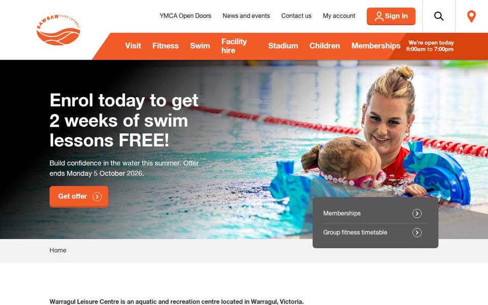 Warragul Leisure Centre website