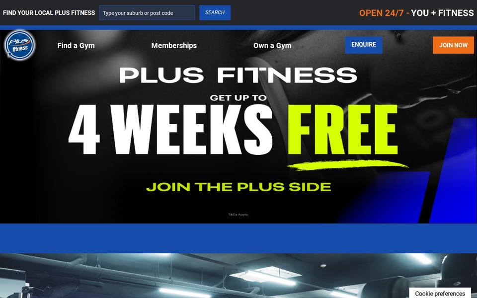 Plus Fitness Crows Nest website