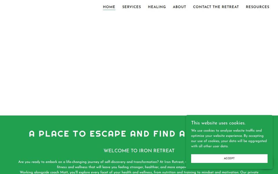 Iron Retreat Personal Training website