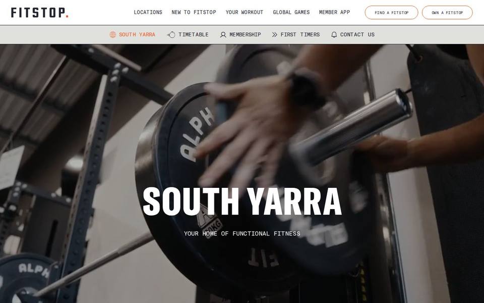 Fitstop South Yarra website