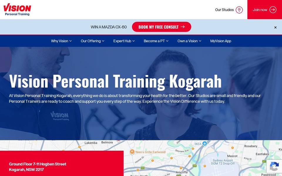 Vision Personal Training Kogarah website
