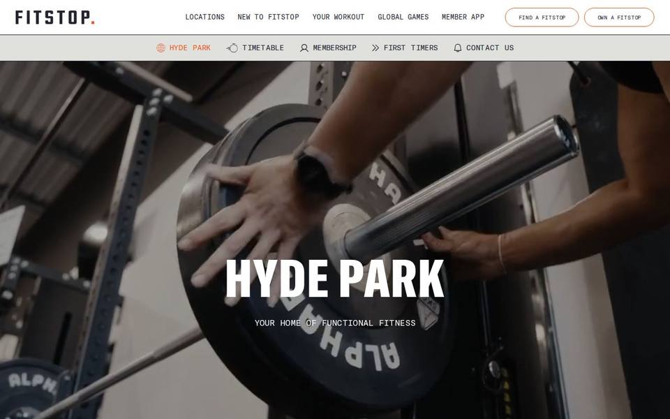 Fitstop Hyde Park website