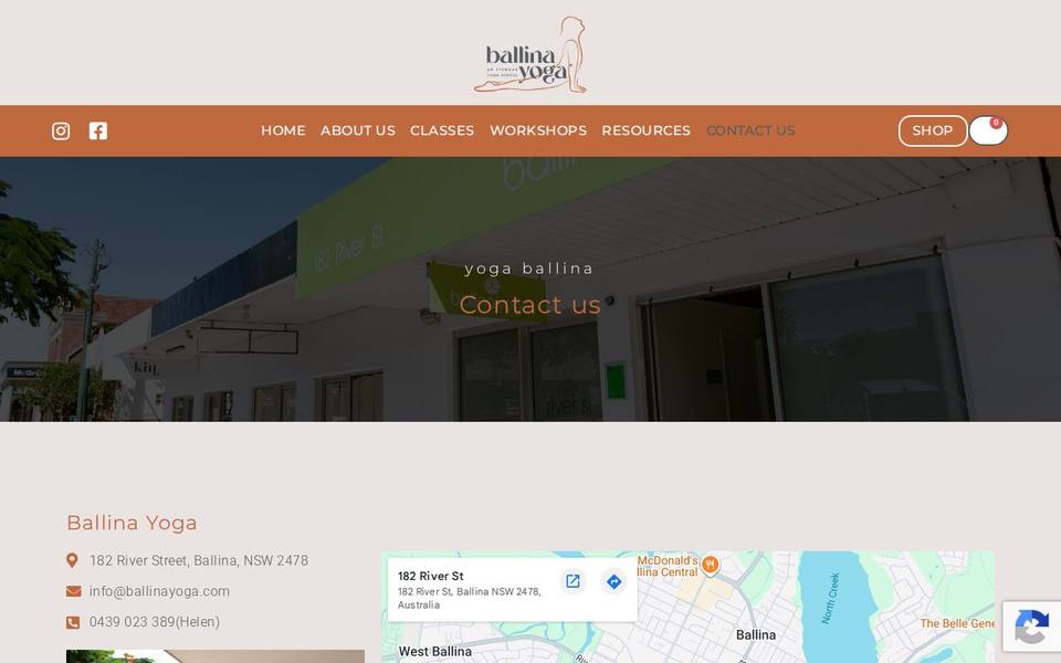 Ballina Yoga website
