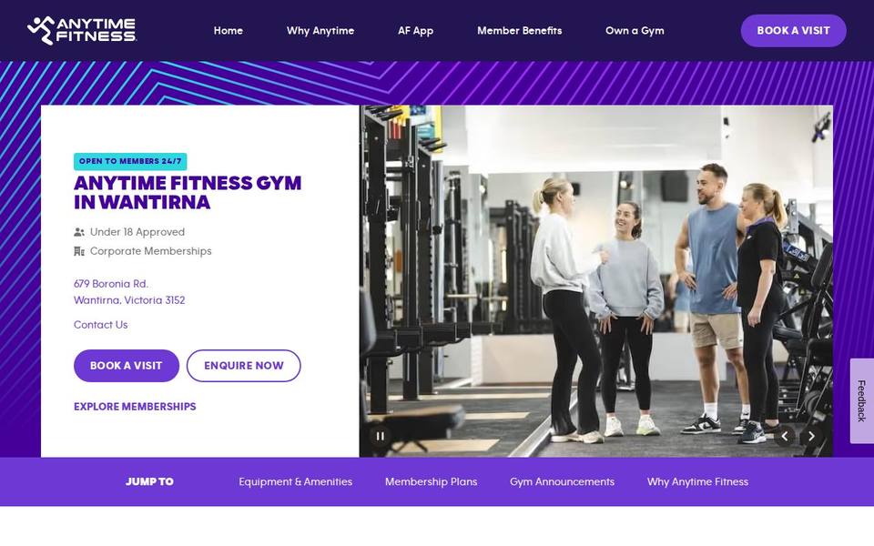 Anytime Fitness Wantirna website