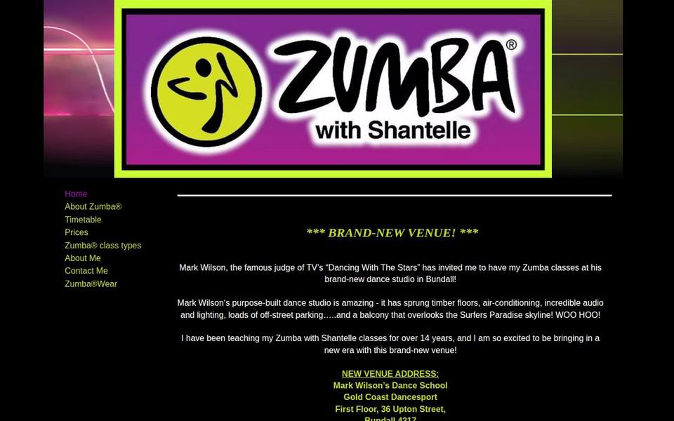 Zumba with Shantelle website