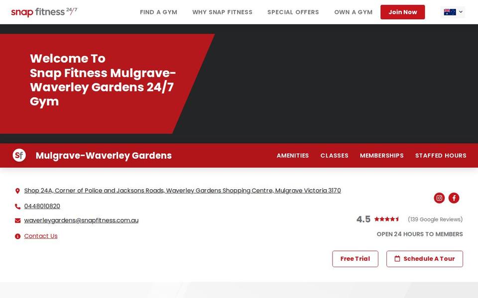 Snap Fitness Mulgrave Waverley Gardens website