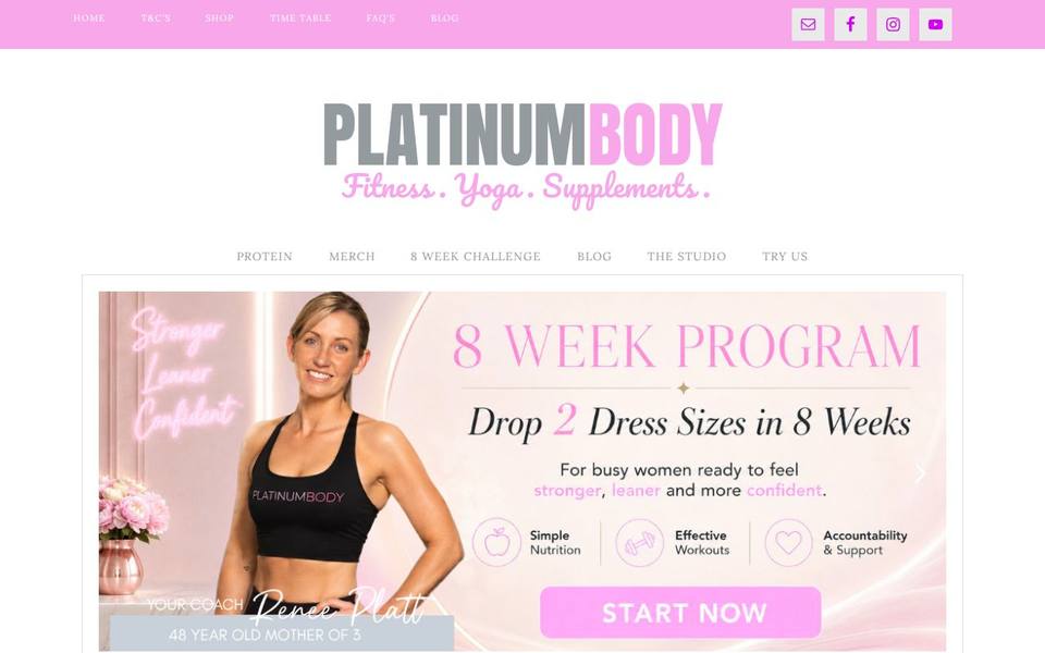 Platinum Body Personal Training website