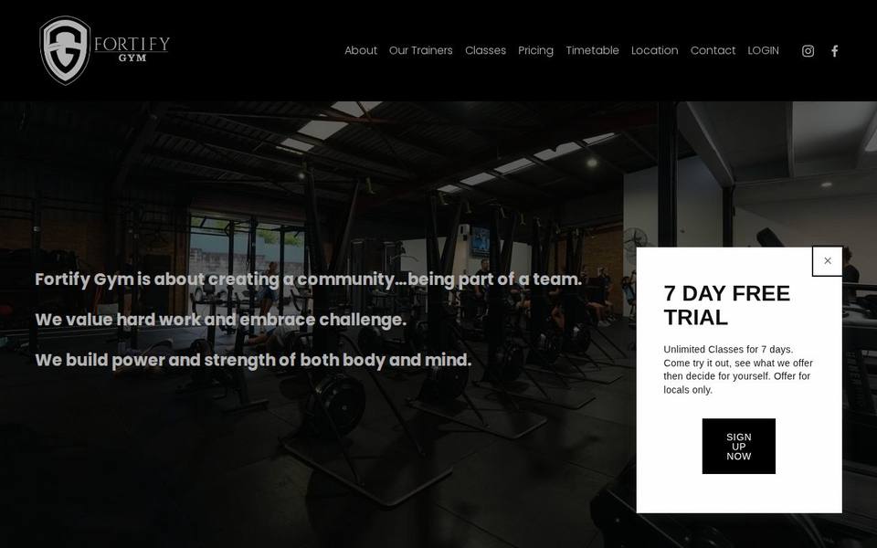 Fortify Gym website